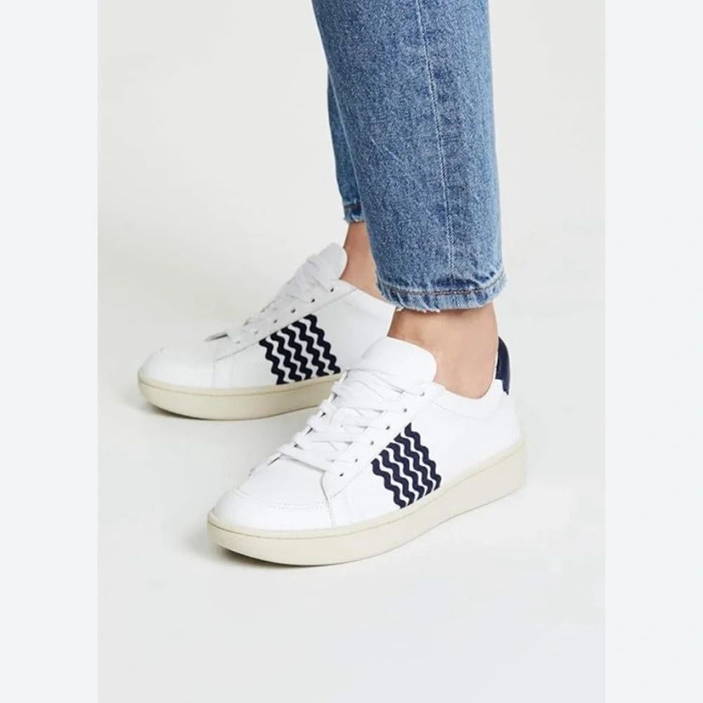 Loeffler Randall Elliot White Leather Low Top Sneakers size 6